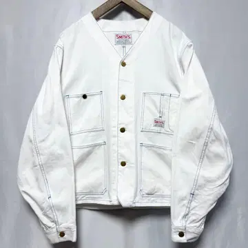 L 사이즈! SMITH 화이트 데님 엔지니어 자켓