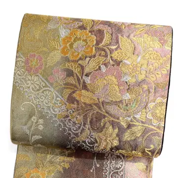 후쿠로 오비 모란 당화 나비 그라데이션 금실 기모노 122b d ms