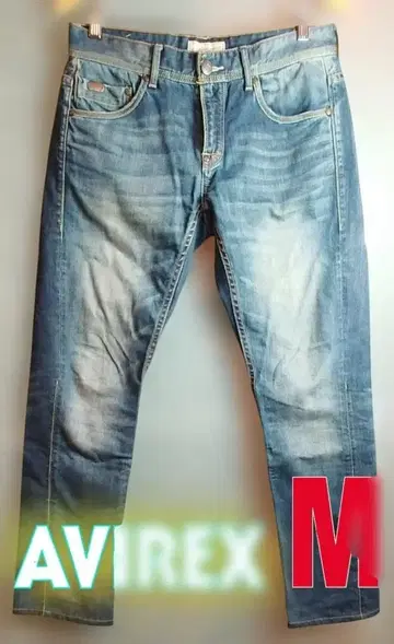 AVIREX LTD 슬림 데님 M 사이즈 버튼/징/플레이트가 멋스러움