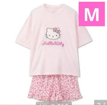 새상품 핑크 hello kitty 키티 파일 레오파드 무늬 룸웨어