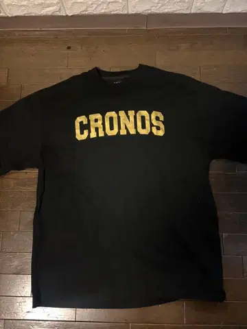 CRONOS 로고 T셔츠 블랙 오버사이즈T