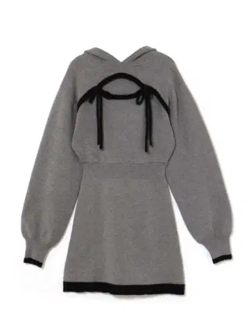 BUBBLES 버블스 리본 후디 니트 원피스 미니 원피스 니트