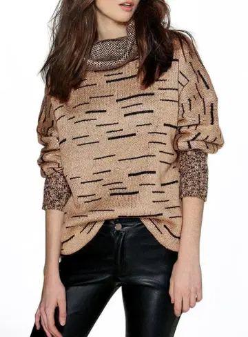 프랑스 수입 드롭 숄더 터틀 니트 / 카멜 M/L 사이즈