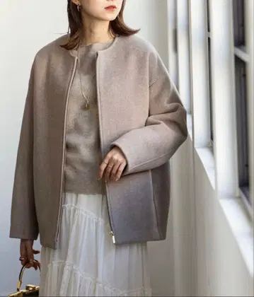 새상품급 NOBLE 노블 노카라 코트 숏 기장