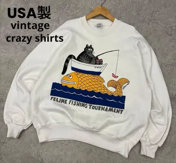 USA제 vintage 크레이지 셔츠 밤 고양이 맨투맨 [ M ]
