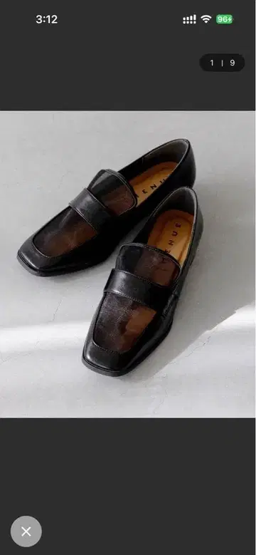 스퀘어토 튤 로퍼 블랙