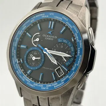 [ 작동 ] 카시오 오시아나스 만타 터프 솔라 손목시계 남성용 다각형