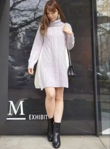 MERCURYDUO 머큐리 듀오 니트 원피스 연그레이