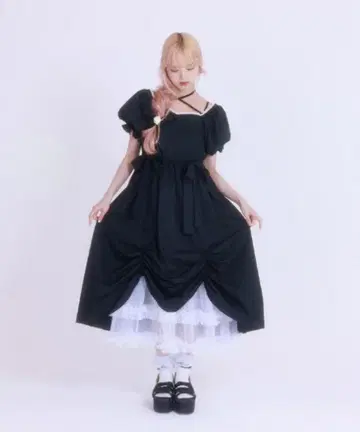 피클베베 퍼프 슬리브 리본 썸머 드레스