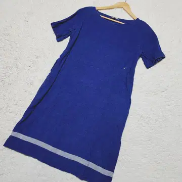 [레어] 45rpm 반팔 원피스 린넨 100% 인디고 로고 린넨