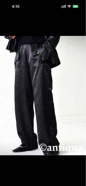 다마스크 무늬 자카드 라인 팬츠