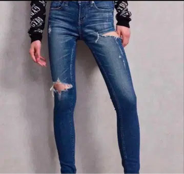 GYDA 스키니 데님 데미지 인디고 M 즉시 구매 가능