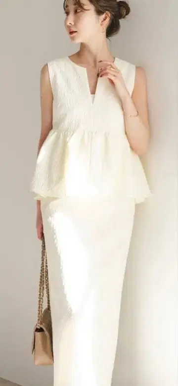 자카드 페플럼 원피스 새상품, 택 포함