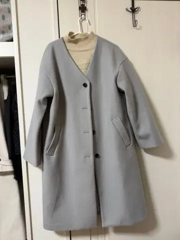 컴시즘 노카라 코트 & 스웨터 세트 여성용