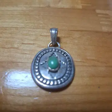 SAAD 실버 925 그린 스톤 펜던트