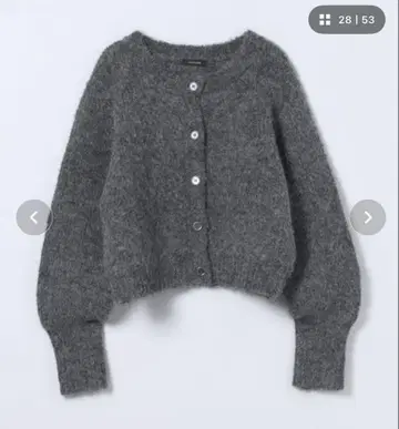 3G 리치 샤기 숏 크루 니트 가디건