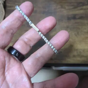 AVALANCHE 실버 테니스 팔찌 박스 포함 18cm