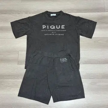 젤라피케 HOMME 세트 남성용 그레이 반팔 하프 팬츠 T셔츠