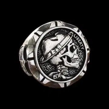 [ A037 ] 반지 남성용 반지 실버 해골 스컬 해골 합금 20호