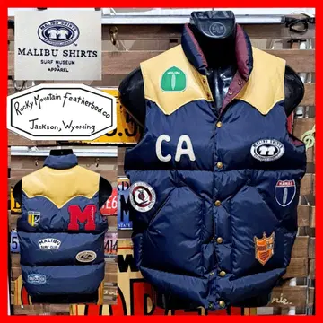 록키 마운틴 x 말리부 셔츠 멀티 와펜 다운 베스트 38 네이비
