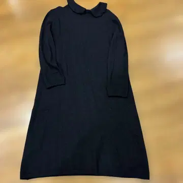 45rpm 카라 부착 긴팔 무릎 기장 원피스