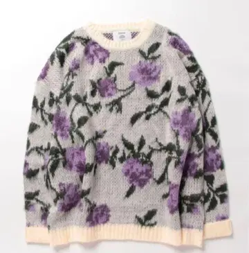 jouetie 꽃무늬 긴팔 자카드 패턴 니트 스웨터