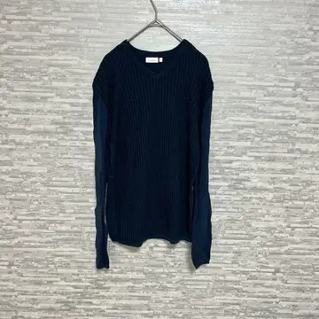 캘빈클라인 네이비 V넥 리브 니트 M 남성용