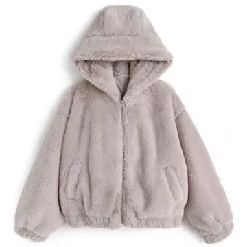 [미사용 새상품] GRL 후드 부착 퍼 블루종 핑크 코트