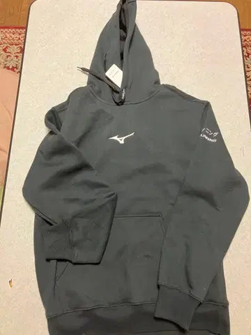 미즈노 TEAM 후드 부착 후드티 블랙