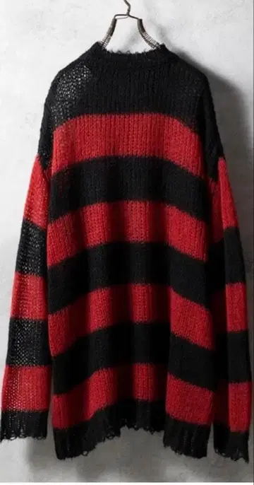 넘버나인 / 모헤어 메쉬 와이드 보더 니트 풀오버