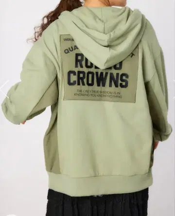 RODEO CROWNS 미사용 새상품 나일론 아플리케 로고 ZIP 후드티