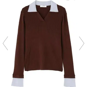NATURAL BEAUTY BASIC 더블 컬러 V넥 리브 니트