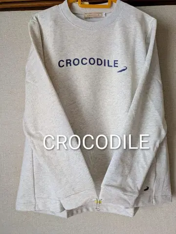 CROCODILE 로고 프린트 그레이 맨투맨 택 포함 새상품