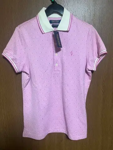 랄프 로렌 핑크 도트 무늬 반팔 피케 셔츠 S