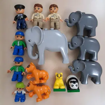 레고 듀플로 동물 코끼리 팬더 호랑이 사람 애니멀