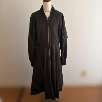 FURFUR MA-1 자켓 블랙 드레스 코트