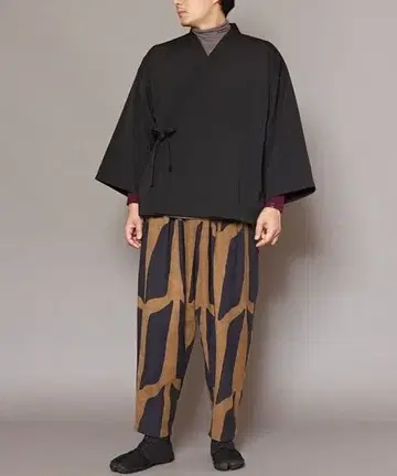 미개봉 새상품 블랙 [카야] 화의 남성용 상의 블랙 작무의 하카마 진베이