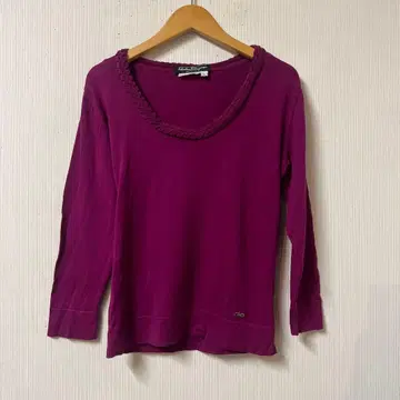 살바토레 페라가모 코튼 니트탑 사이즈 S 퍼플 이탈리아제