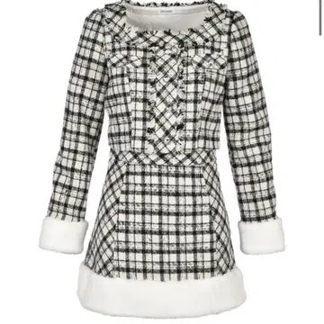 Rilly emulie 릴리에뮤리 퍼 체크 미니 셋업