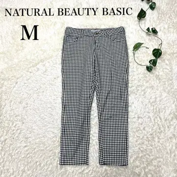 내추럴 뷰티 베이직 스키니 깅엄 체크 스트레치 M
