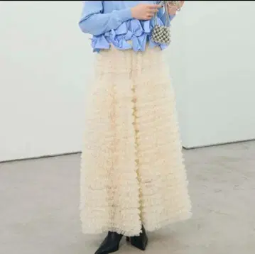 휘핑 튤 캉캉 스커트 아이보리