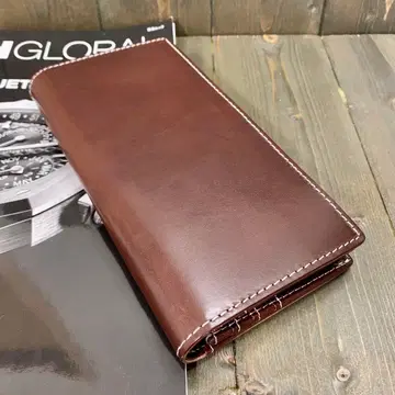 S41 무소 premium 코도반 장지갑 말 천연 가죽 지갑 커피 브라운