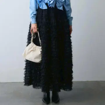 휘핑 튤 캉캉 스커트 블랙 멋스러운 귀여운