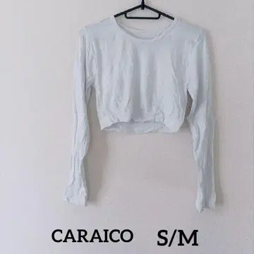 CARAICO [ S/M ] 화이트 크롭 긴팔 T셔츠