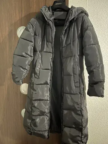 여성용 S 블랙 다운 코트 후드 부착 방한 겨울 상품