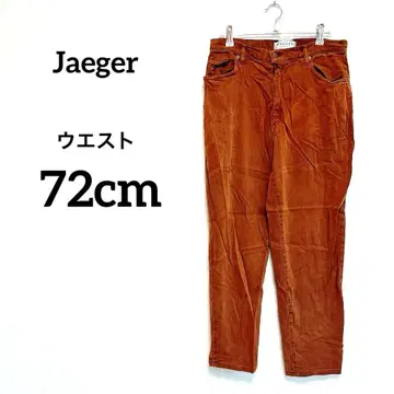 Jaeger 여성용 브라운 코듀로이 팬츠 허리 72cm