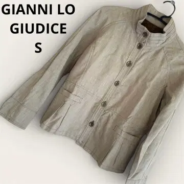 잔니 스탠드 카라 자켓 린넨풍 베이지 S 고급 깔끔 새상품급