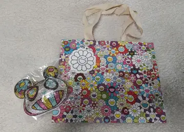 쇼핑백 포함 무라카미 다카시 큐빅 팬더 키링 카이카이키키