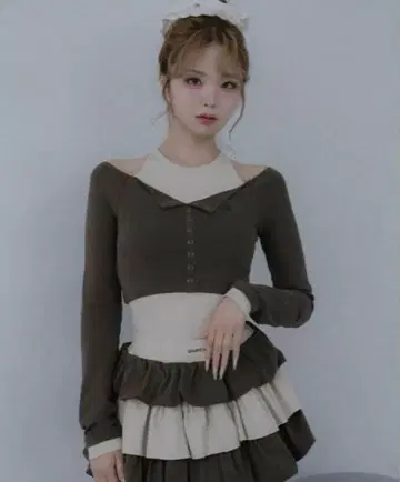 미개봉 새상품 Darich 다리치 오프숄더 레이어드 리브 상의