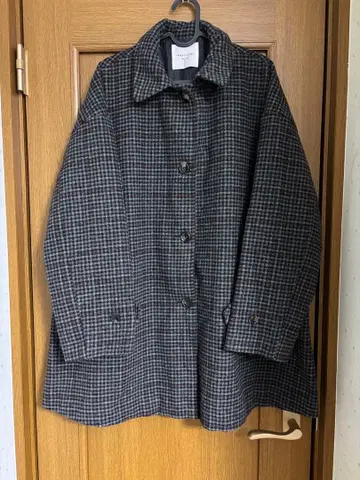 프릭스스토어 A라인 울 혼방 체크 코트